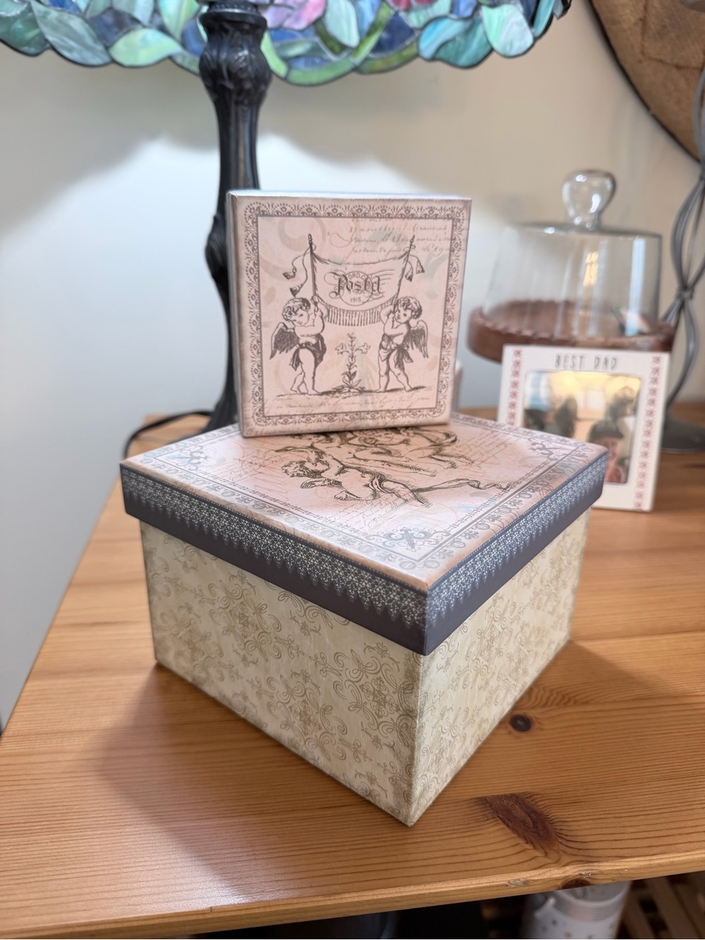 Set of 2 Ashland Signature Vintage-Style Decorative Keepsake Boxes